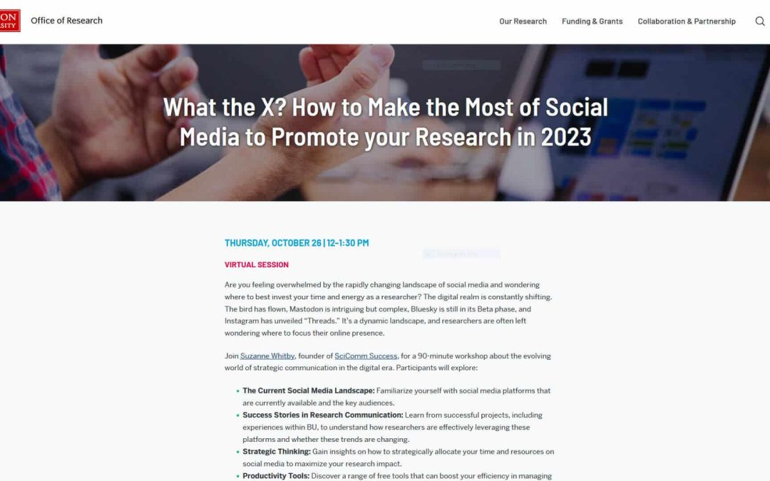 A bite-sized session on how to share your science using social media
